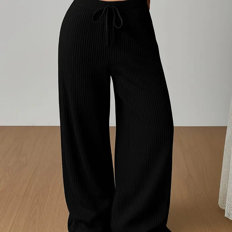 [COMPRE 2 E LEVE 4] Calça Feminina Cintura Alta em Tecido Canelado com Elastano + Necessaire Organizadora de Brinde